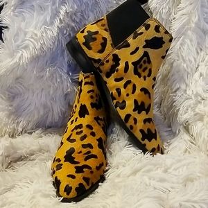 ASOS Leopard Haircalf Booties (NWOT)